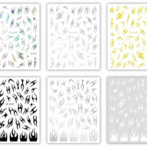 Hot Selling Nail Polish Water Sticker Large Sticker Autumn Maple Leaf Series Insect Printing Watermark Transfer Nail Sticker thumbnail-2