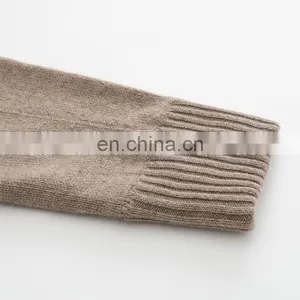 Women's 100% Cashmere Long Casual Knitwear Plus Size Cardigan Fashionable Solid Pattern Winter Sweater With Front Logo thumbnail-6
