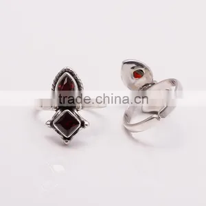 GARNET TOE RING ,925 Sterling Silver Jewelry Wholesale,WHOLESALE SILVER JEWELRY,SILVER EXPORTER,SILVER JEWELRY FROM INDIA thumbnail-1
