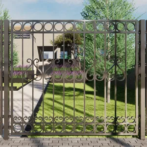 Villa and Residential Project Fencing, Privacy Wrought Iron Garden Fence With Modern Timeless Patterns, Wholesale thumbnail-1