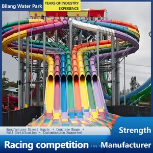 Water Park Large Equipment Rainbow Race Slide thumbnail-3