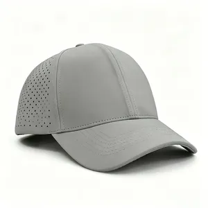 Custom Waterproof Laser Cut Camper Hat Cap Perforated Performance Golf Hat Breathable for Outdoor Running thumbnail-5