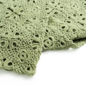 Wholesale Custom Logo Design Oem & Odm Ladies Summer Cute Sleeveless Square Neck Crop Women Wool Vests Crochet Sweater thumbnail-5