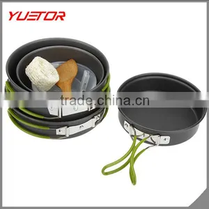 Portable Aluminum 2-3 People Outdoor Tableware Camping Cookware Set Multifunctional Picnic Cooking Set for Outdoor Stove Quality Choice thumbnail-6