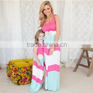 New Hot Mommy and me Maxi Dress Apparel Baby Clothing Woman Dress Designer One Piece Party Dress thumbnail-1