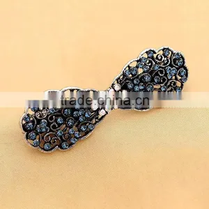 Trendy Hair Barrettes Purple Crystal Rhinestone Bridesmaid Wedding Party Fashion Flower Hair Clip Jewelry thumbnail-4