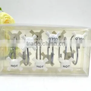 White Polyresin Shower Curtain Hooks thumbnail-1
