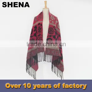 New Style Fashion Twill Fringe Bulk Jacquard Pashmina Shawl Scarf Manufacturer thumbnail-1