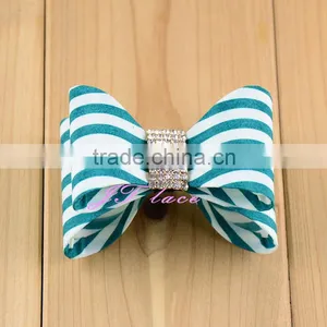 Viridian Green/White Hair Bow - Princess Hair Bow- Elastic Decorate Headband thumbnail-1