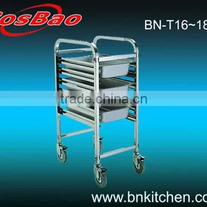 Single Row 6 Layers Stainless Steel Tray Rack Trolley thumbnail-1