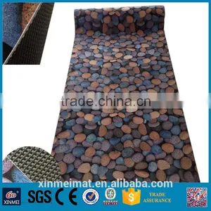 Cobblestone Printed Brushed Fabric Pvc Carpet Roll thumbnail-2