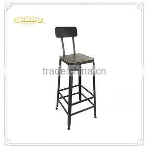 Hot Sale Bar Furniture High Feet Metal Bar Chair With Back thumbnail-1
