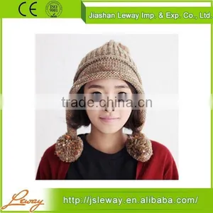 China Custom High Quality Knit Beanie Cat Ears thumbnail-2