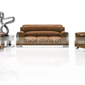 S-28 2015 Best Selling Leather Stainless Steel Frame Office Sofa thumbnail-3