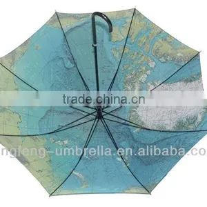Good Look Popular World Map Picture Straight Umbrella thumbnail-3