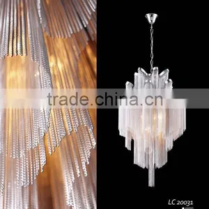Metal Decorative Aluminium Silver Chain Chandelier LC20031 thumbnail-1