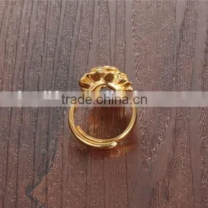 Jewelry Gold Plated Copper Elegant Design for Women Rose Shaped Ring thumbnail-6