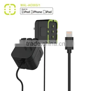 Walnut Main Wall Charger With MFI Cable Attached thumbnail-1