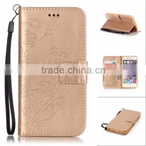 PU Wallet Leather Case With Strap, Leather Stand Case With Inside TPU Cover Sample Free Mobile Phone Case for Iphone 6 thumbnail-5