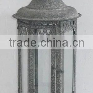 100521F- Hexagonal Metal Candle Lantern thumbnail-1