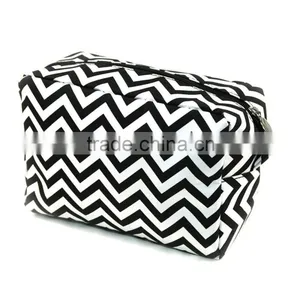 Striped Cheap Chevron Make-Up Cosmetic Tote Bag Carry Case thumbnail-2