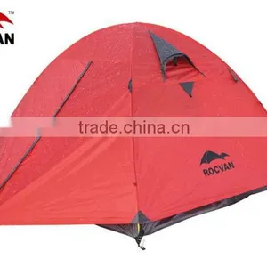 Double Layer 2 Door 3 Person High Quality Traveling Camping China Polyester Outdoor Tent Facotry thumbnail-1