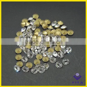 Big Size White Machine Cut Glass Chaton Crystal Point Back Rhinestone for Jewelry thumbnail-5