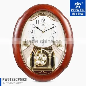 Plastic Case Decorative Pendulum Antique Modern Plastic Clock With 18 Music For Chiming And Sweep Quartz Movement thumbnail-1
