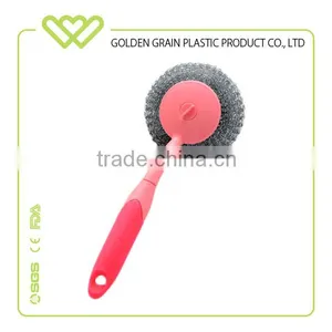Factory Cheap Hang Type Plastic Brush With Steel Ball Colour Pot Brush Wholesale thumbnail-1