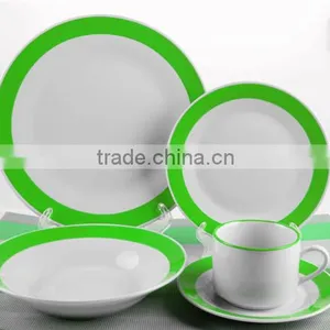 High Grade Dinner Set Porcelain Crockery Items With Color Band thumbnail-1