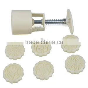 Best Round Shaped Plastic Chinese Moon Cake Mold Mould Plunger Press Mould Set Tools thumbnail-1