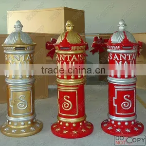 Christmas Decorative Mailbox/ Fiberglass Santa Post Mailbox thumbnail-1