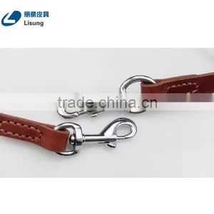 Alloy Hooking No Retractable Pure Cowhide Leather Dog Leash thumbnail-4