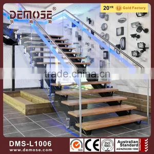 Automatic Led Stair Lighting Glass Treads Floating Stairs thumbnail-1