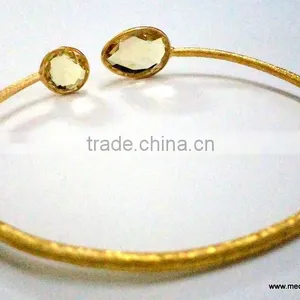Turqioise Vermeil Gold Plated Sterling Silver Bangle, Gold Plated Bangle, Turquoise Bangle thumbnail-6