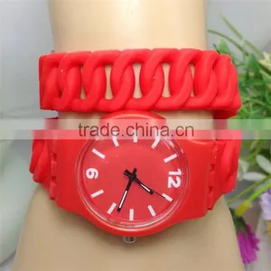 New Design Double-rings Watches Hot Style Fashion Silicone Watches Long Twist Watches Students Watch Silicone Wristband Watch thumbnail-1