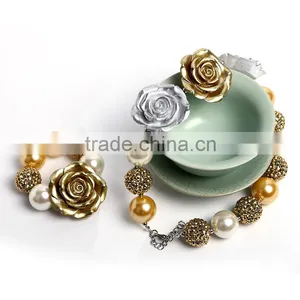 Latest Kids Bead Children Jewelry Set Baby Jewelry Set Bead Little Girl Necklace Bracelet Set thumbnail-2