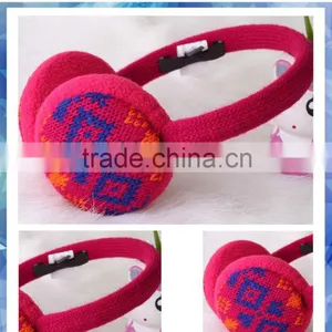 Women Fairisle Knitted Cheap Earmuff With Fleece Lining thumbnail-1