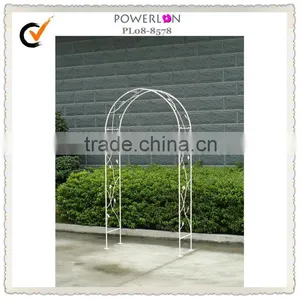 Popular Elegant White High Quality Design Wrough Iron Arch For Backyard thumbnail-1