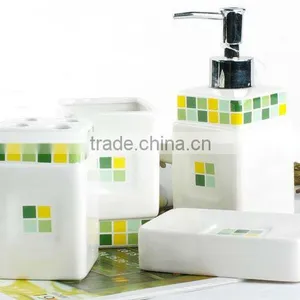 Mosaic Design Square Ceramic Bathroom Set thumbnail-1
