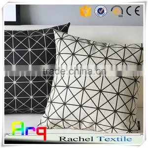 New Design Korean/Japan Modern Style -Black and White Linen Cotton Jacquard Printed Material for Car Cushion Set, Office Cushion thumbnail-1