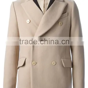 2014 New Style 100% Cashmere Beige Man Short Coat thumbnail-1