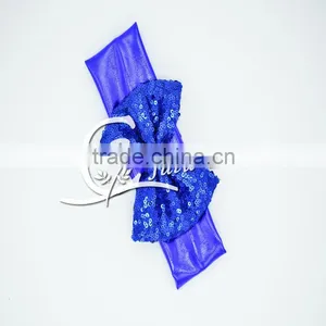 Wholesale Girls Baby Head Wraps Glitter Sequin Bowknot Turban Headwear / European Style Women Stretch Twist Headband / thumbnail-5