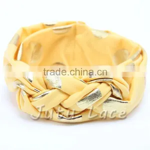 Flashing Gold Dots Bow Headband-polka Dot Hair Bow Headwrap-knotted Kids Stretchy Headwraps thumbnail-5