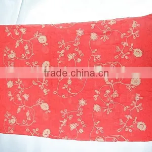 Pink Emboss Fashin Flower Scarf thumbnail-3