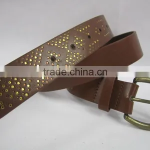 Unsex PU Fashion Leather With Geometry Pattern With Pin Alloy Buckle Belt Munufacturer Belt thumbnail-2