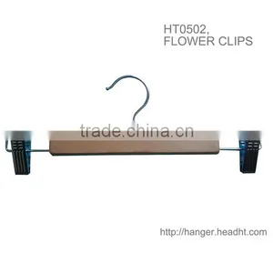 Our HEAD Basic HEAD Wooden Pants Hanger Style Wooden Bottom Metal Clips Skirt Hangers for Display thumbnail-1
