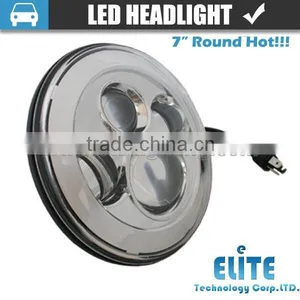 7" Round Led Headlight for Jeep Truck Suv With hi lo Beam thumbnail-1