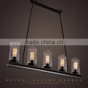 Industrial European Flat Drop Design Pendant,American Style Big Iron Pendant Lamp, Asian Flat Chandelier With Edison Bulbs thumbnail-1