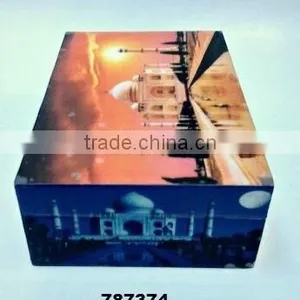 Wooden Box Painted Taj Mahal Design thumbnail-2